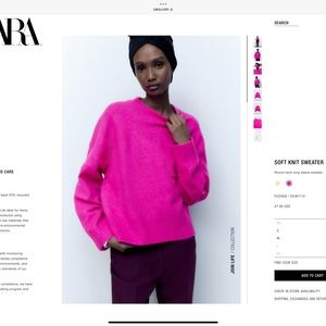 ZARA Hot Pink Crewneck Sweater
